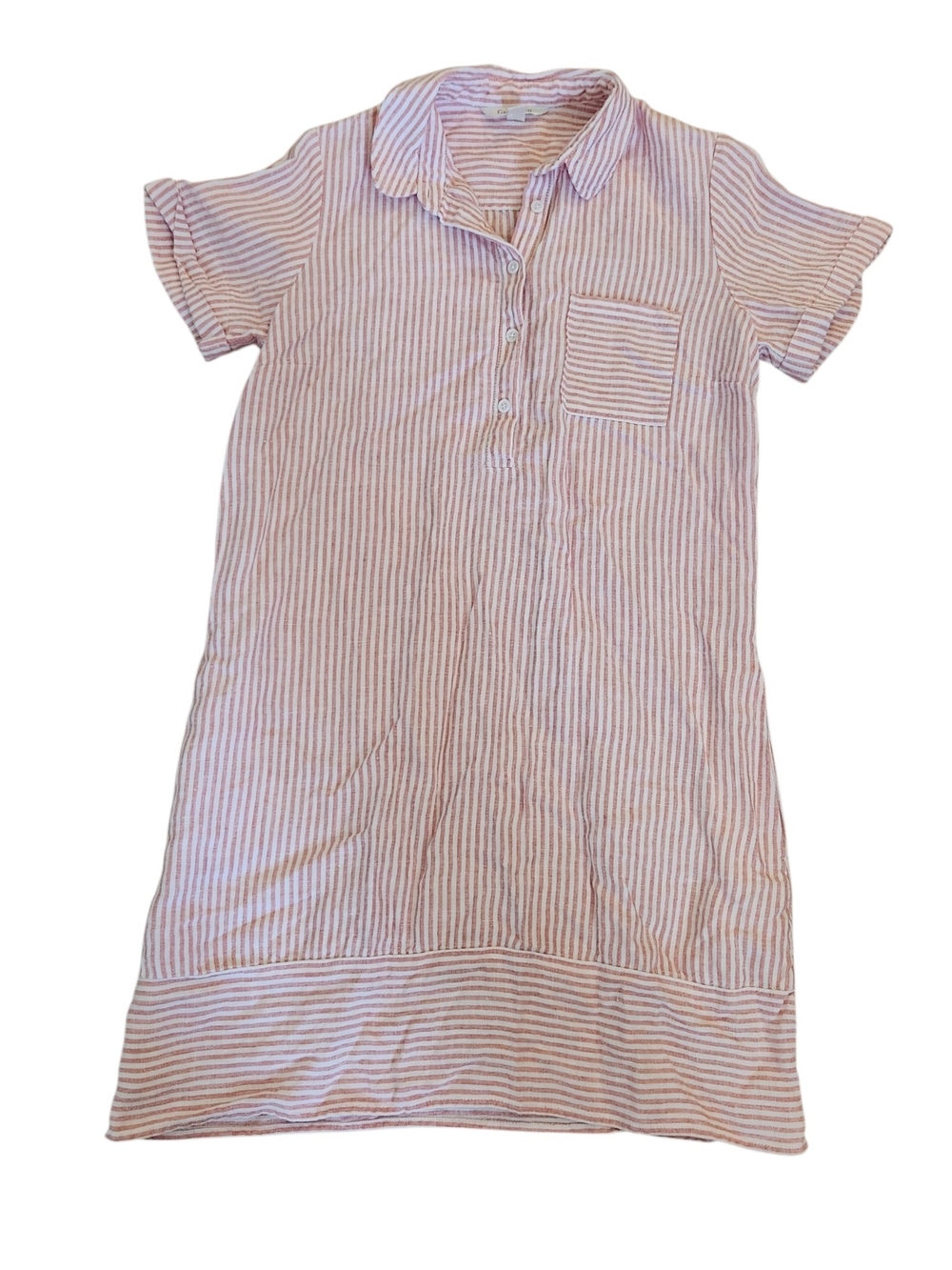 Garnet Hill Linen Relaxed Popover Shirtdress Sz Small - Picture 2 of 6
